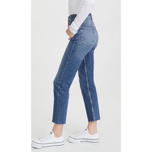 RE/DONE Womens Jeans 30 70's Stove Pipe Hi-Rise Medium Wash Crop Straight Leg - Picture 2 of 9